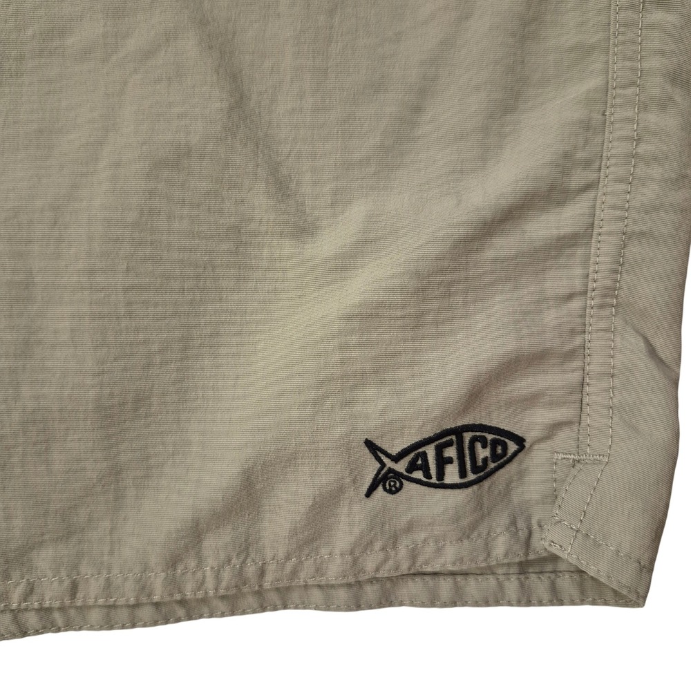 AFTCO Fishing Shorts Mens 40 Khaki Tan Nylon Heritage Gorpcore Outdoor Utility